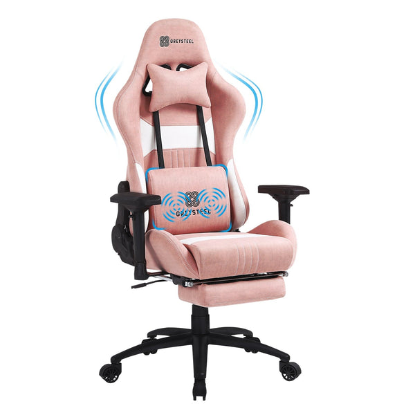Greysteel-Breathe Massage Gaming Chair Pink