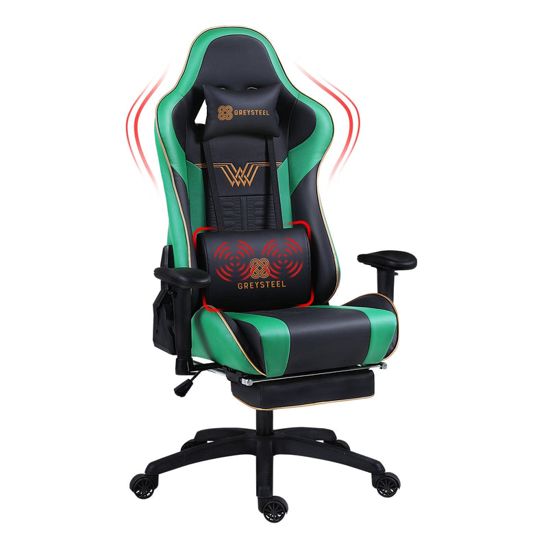 Black & Green Greysteel Gaming Chair Green & Black