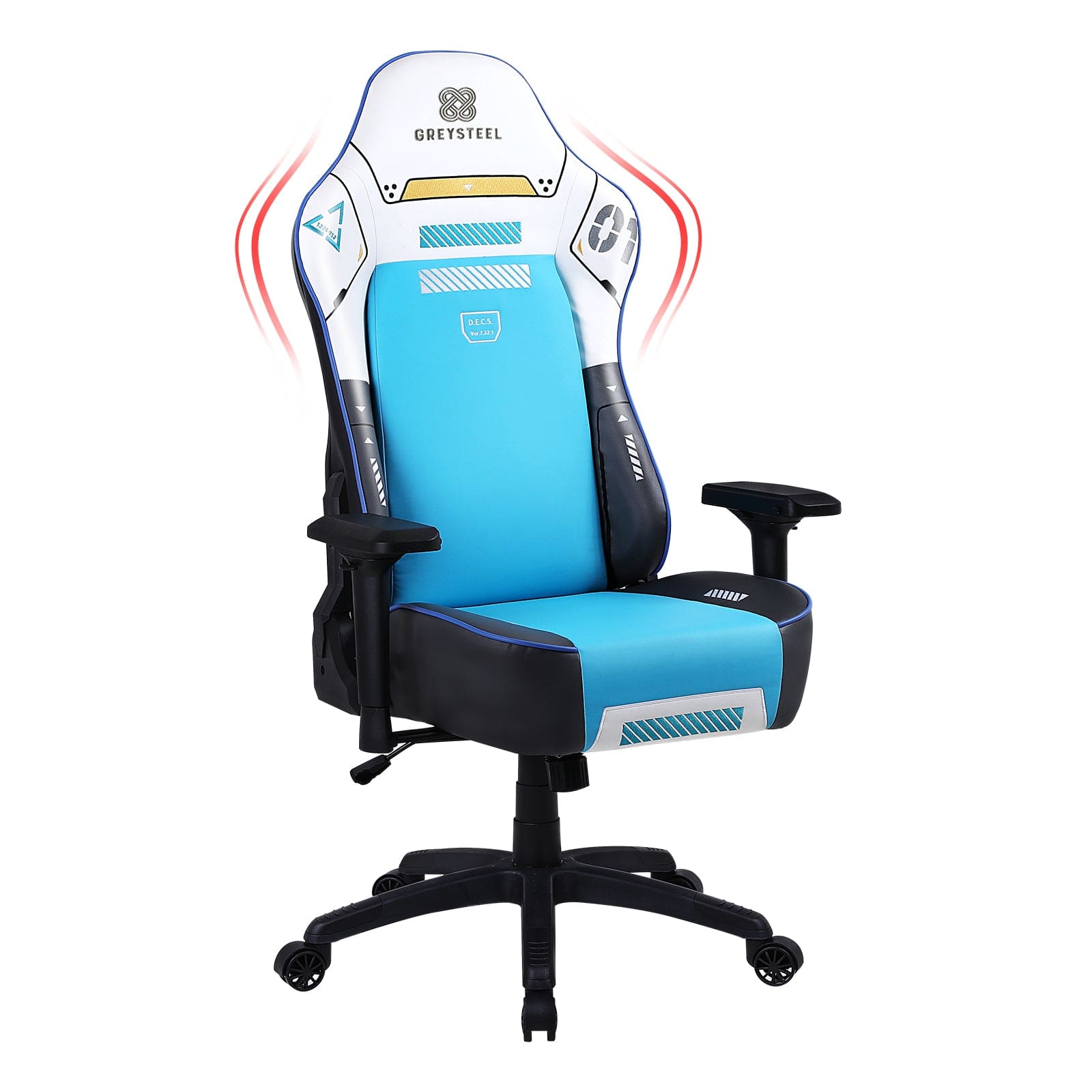 White Blue Greysteel Gaming Chair (White Blue)